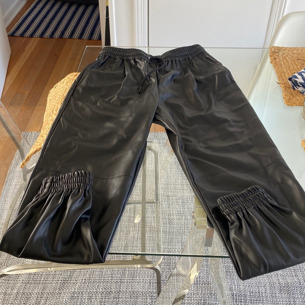 Faux Leather Zara Joggers size XS
